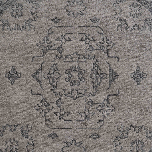 Poet Ivory Cotton Woven Round Rug