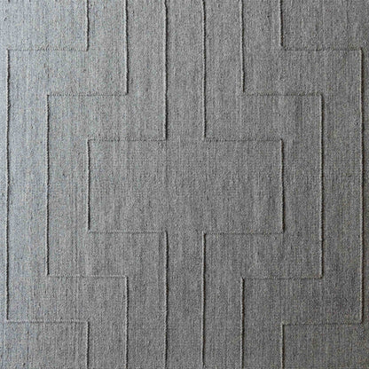 Aligarh Handcrafted Silver Grey Wool Rug