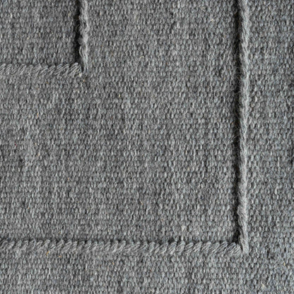 Aligarh Handcrafted Silver Grey Wool Rug