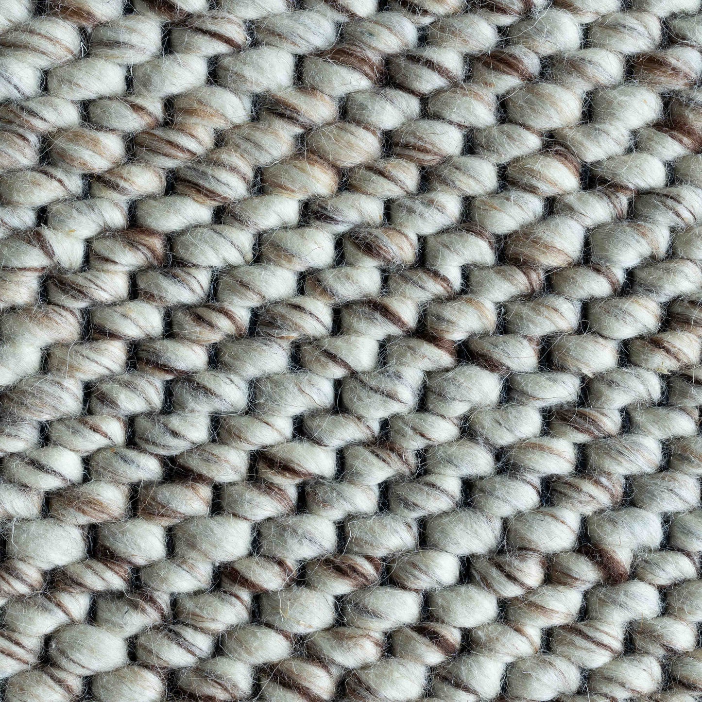 Champo Simplicity Handcrafted Ivory Brown Wool Rug