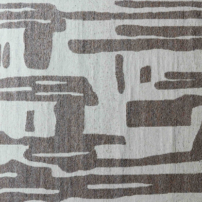 PWL Ivory Brown Handcrafted Beige and Brown Wool Rug -101 Rug