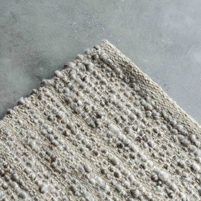 Singham Handcrafted Beige and Grey Wool Rug