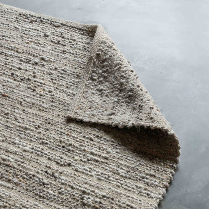 Singham Handcrafted Beige and Grey Wool Rug