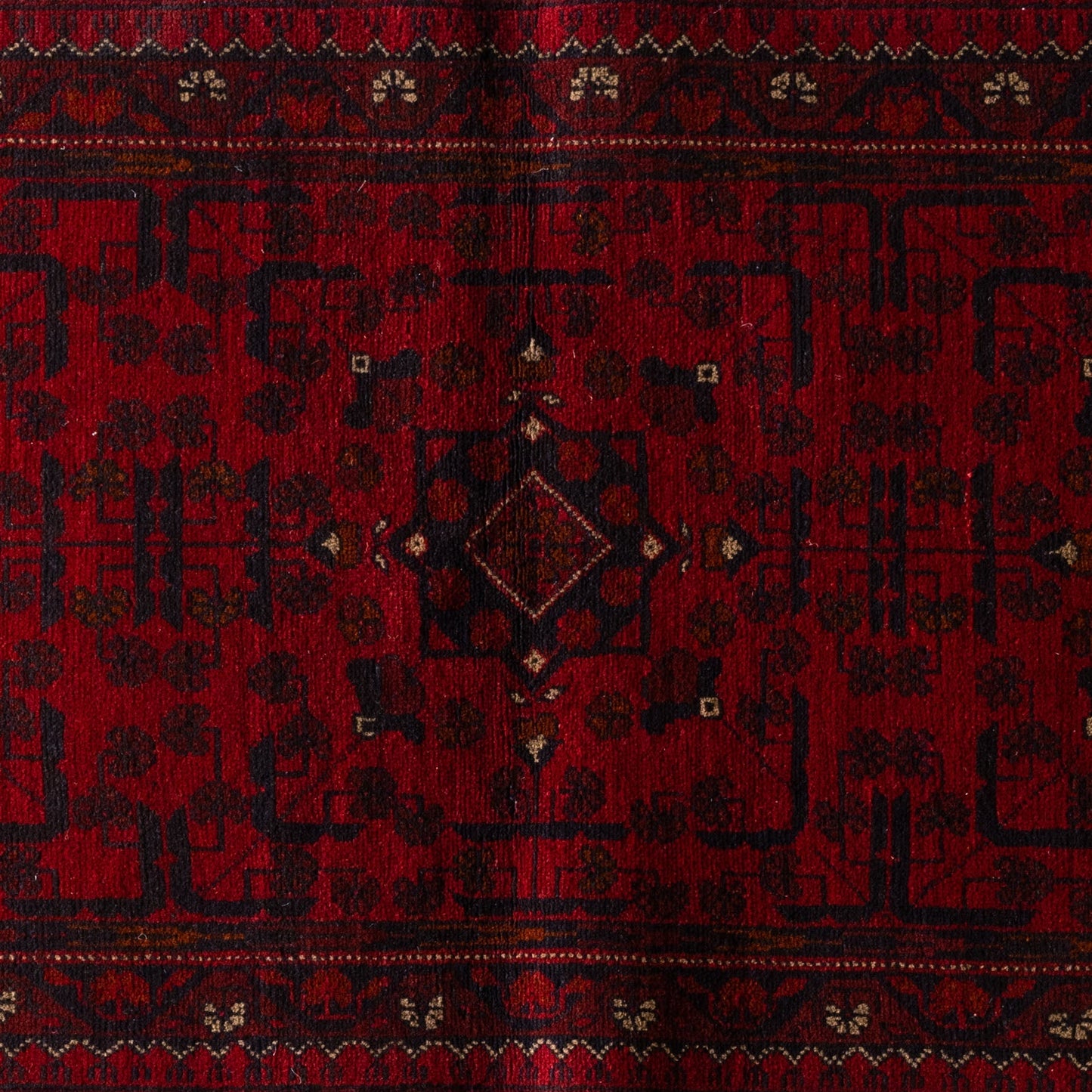 Silken Weave Runner Handcrafted Red Vintage Style Wool Afghan Rug